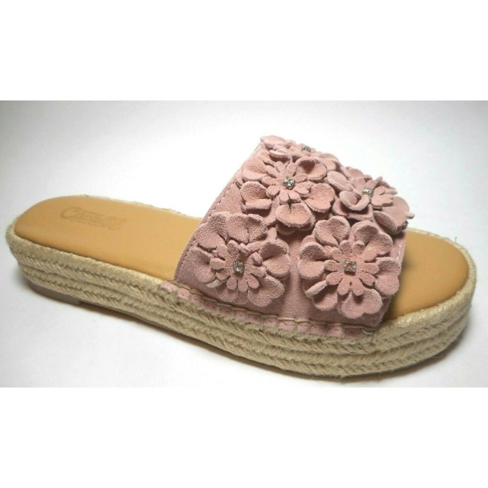 NEW CARLOS BY CARLOS SANTANA Pink Blush Velour Mule Sandals